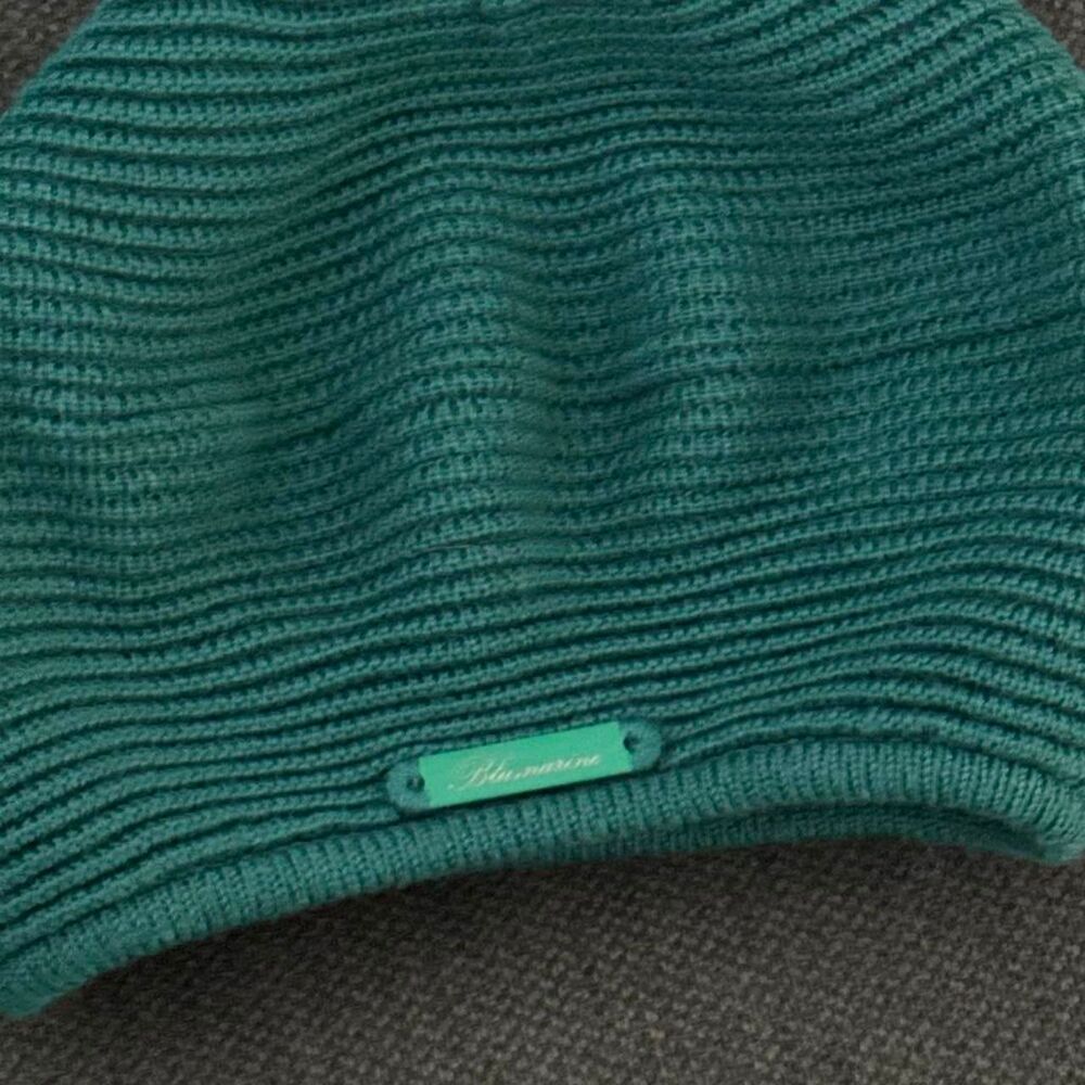 Blumarine Women's Teal Knit Hat - Picture 2 of 3